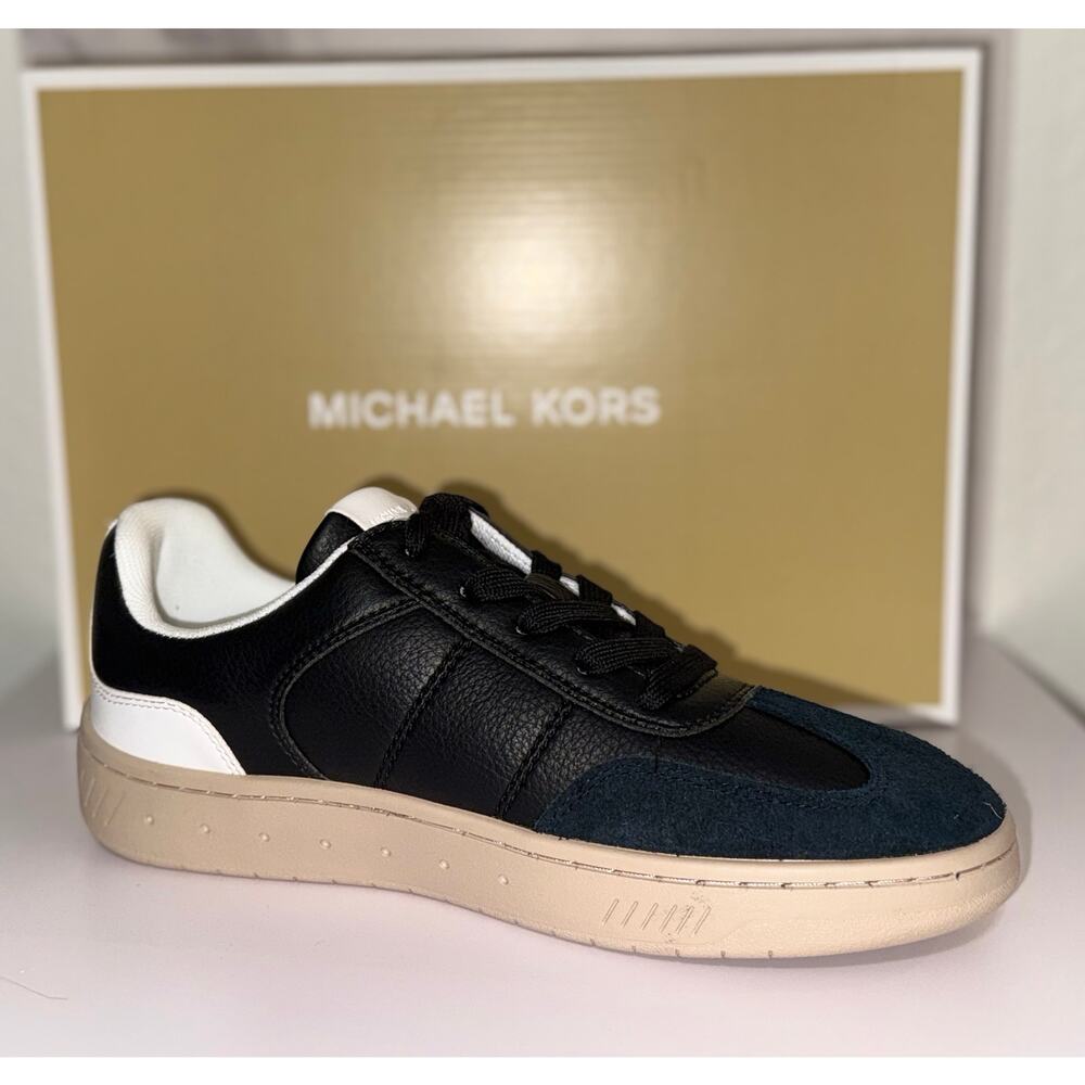 NEW Michael Kors Kai Mixed-Media Sneaker - Black - Women's Size 8